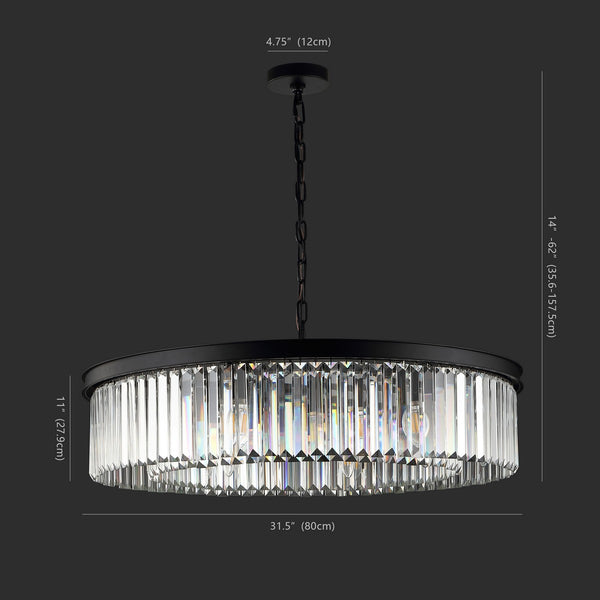 Safavieh Jennaya Crystal Chandelier Black Metal / Crystal CTL1002A