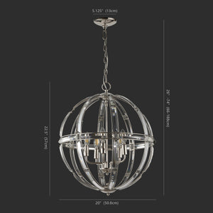 Safavieh Giordano Round Crystal Chandelier Chrome Metal / Crystal CTL1018A