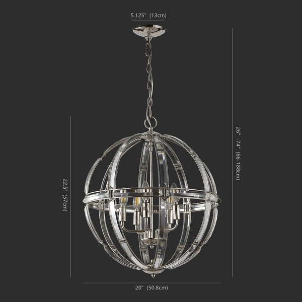 Safavieh Giordano Round Crystal Chandelier Chrome Metal / Crystal CTL1018A