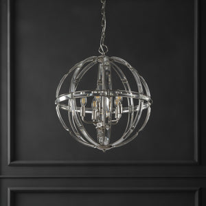 Safavieh Giordano Round Crystal Chandelier Chrome Metal / Crystal CTL1018A