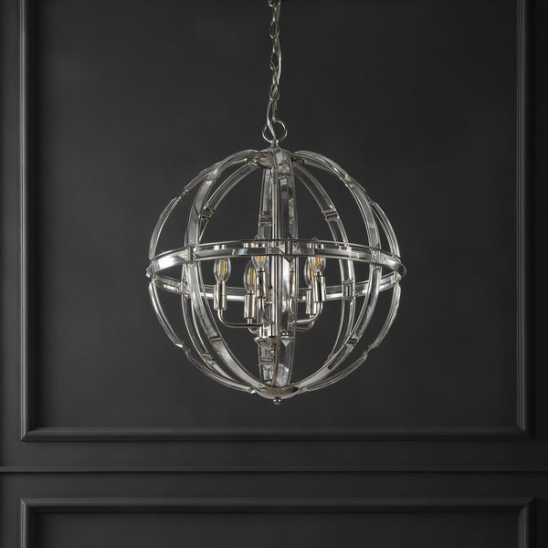 Safavieh Giordano Round Crystal Chandelier Chrome Metal / Crystal CTL1018A