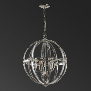 Safavieh Giordano Round Crystal Chandelier Chrome Metal / Crystal CTL1018A