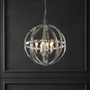 Safavieh Giordano Round Crystal Chandelier Chrome Metal / Crystal CTL1018A