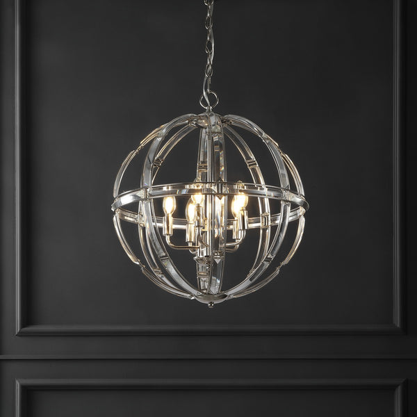 Safavieh Giordano Round Crystal Chandelier Chrome Metal / Crystal CTL1018A