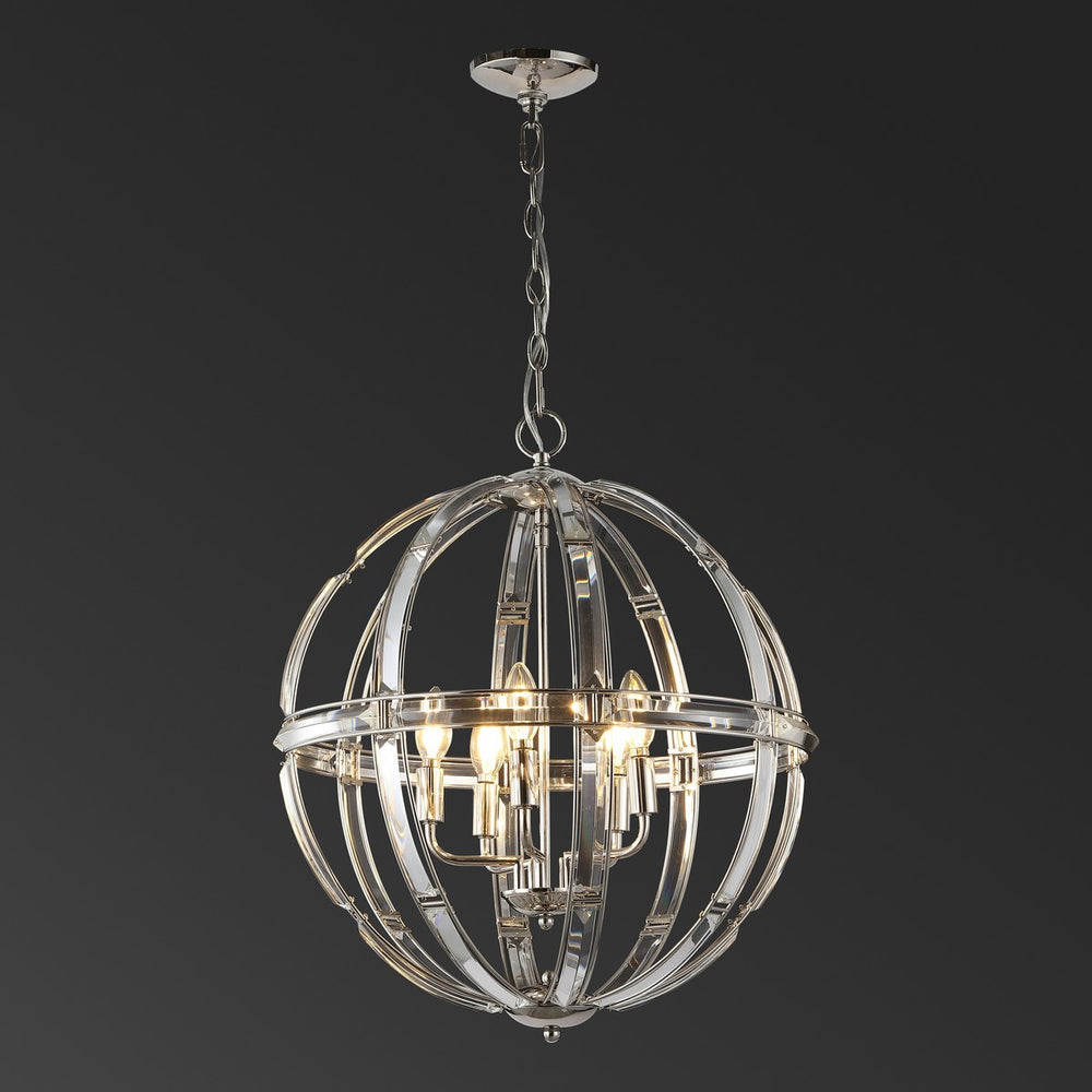 Safavieh Giordano Round Crystal Chandelier Chrome Metal / Crystal CTL1018A