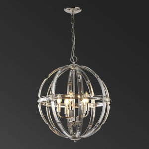 Safavieh Giordano Round Crystal Chandelier Chrome Metal / Crystal CTL1018A