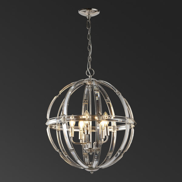 Safavieh Giordano Round Crystal Chandelier Chrome Metal / Crystal CTL1018A