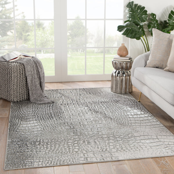 Jaipur Living Canberra Animal Gray/ Black Runner Rug (3'3"X12')