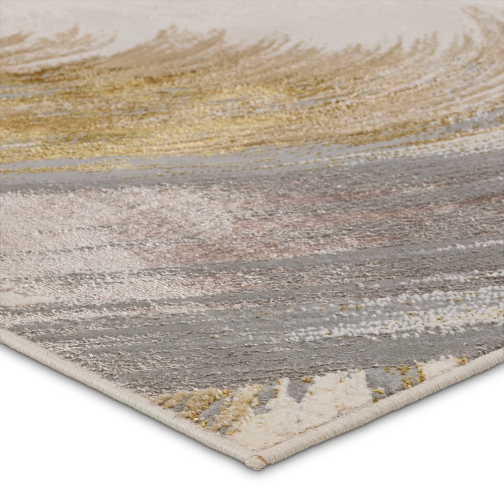 Jaipur Living Catalyst Zione CTY19 Power Loomed 65% Polyester 35% Polypropylene Abstract Area Rug Gold 65% Polyester 35% Polypropylene RUG155842