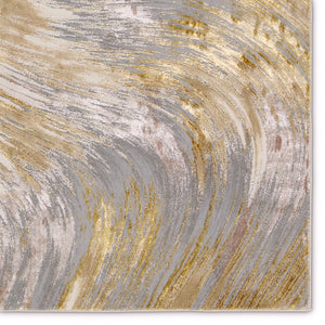 Jaipur Living Catalyst Zione CTY19 Power Loomed 65% Polyester 35% Polypropylene Abstract Area Rug Gold 65% Polyester 35% Polypropylene RUG155842