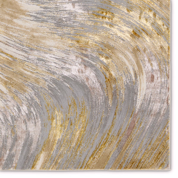 Jaipur Living Catalyst Zione CTY19 Power Loomed 65% Polyester 35% Polypropylene Abstract Area Rug Gold 65% Polyester 35% Polypropylene RUG155842