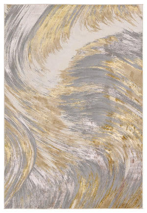 Jaipur Living Catalyst Zione CTY19 Power Loomed 65% Polyester 35% Polypropylene Abstract Area Rug Gold 65% Polyester 35% Polypropylene RUG155842