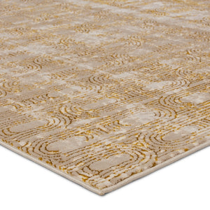 Jaipur Living Catalyst Gimeas CTY27 Power Loomed 65% Polyester 35% Polypropylene Geometric Area Rug Gold 65% Polyester 35% Polypropylene RUG155890