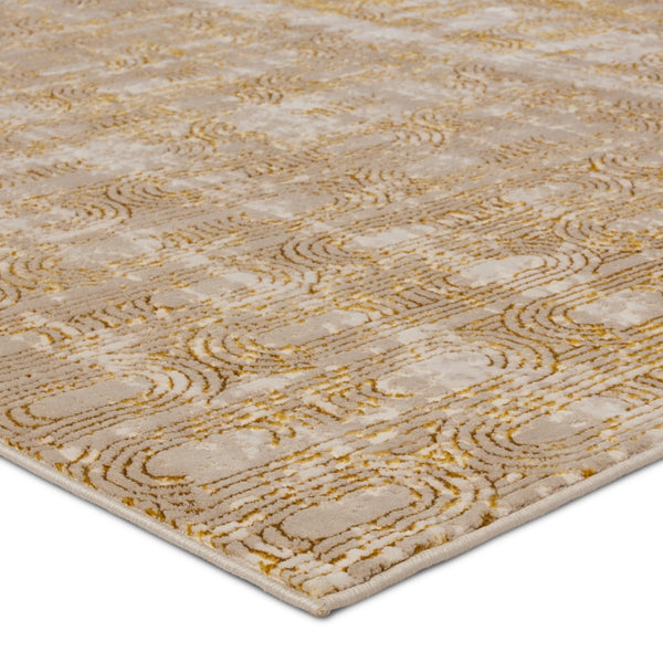 Jaipur Living Catalyst Gimeas CTY27 Power Loomed 65% Polyester 35% Polypropylene Geometric Area Rug Gold 65% Polyester 35% Polypropylene RUG155890