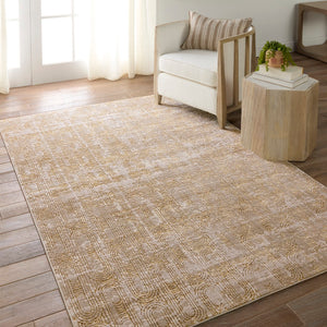 Jaipur Living Catalyst Gimeas CTY27 Power Loomed 65% Polyester 35% Polypropylene Geometric Area Rug Gold 65% Polyester 35% Polypropylene RUG155890