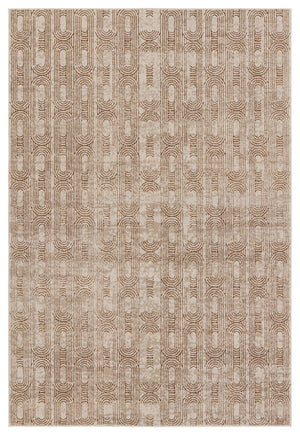 Jaipur Living Catalyst Gimeas CTY28 Power Loomed 65% Polyester 35% Polypropylene Geometric Area Rug Gold 65% Polyester 35% Polypropylene RUG155896