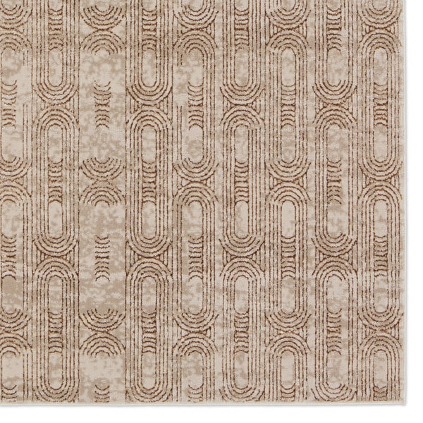 Jaipur Living Catalyst Gimeas CTY28 Power Loomed 65% Polyester 35% Polypropylene Geometric Area Rug Gold 65% Polyester 35% Polypropylene RUG155896