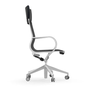 Renato High Back Office Chair in Black Mesh with Aluminum Accents