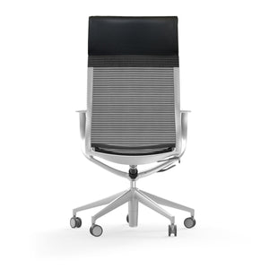 Renato High Back Office Chair in Black Mesh with Aluminum Accents