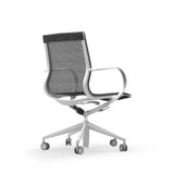 Renato Low Back Office Chair in Black Mesh with Aluminum Accents