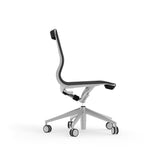 Renato Low Back Office Chair without Arms in Black Mesh with Aluminum Accents