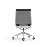 Renato Low Back Office Chair without Arms in Black Mesh with Aluminum Accents