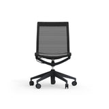 Renato Low Back Office Chair without Arms in Black Mesh with Black Nylon Base