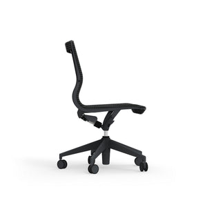 Renato Low Back Office Chair without Arms in Black Mesh with Black Nylon Base