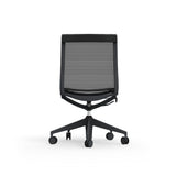 Renato Low Back Office Chair without Arms in Black Mesh with Black Nylon Base