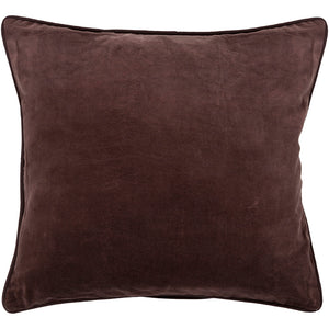 Chandra Rugs Pillows Cotton/Velvet Handmade Contemporary Pillows (With Polyester Fill Insert) Brown 1'10 x 1'10