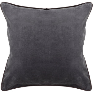 Chandra Rugs Pillows Cotton/Velvet Handmade Contemporary Pillows (With Polyester Fill Insert) Grey 1'10 x 1'10