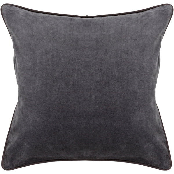 Chandra Rugs Pillows Cotton/Velvet Handmade Contemporary Pillows (With Polyester Fill Insert) Grey 1'10 x 1'10