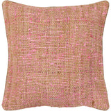 Chandra Rugs Pillows Silk Textured Fabric Handmade Contemporary Pillows (With Polyester Fill Insert) Pink/Natural 1'10 x 1'10