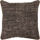 Chandra Rugs Pillows Silk Textured Fabric Handmade Contemporary Pillows (With Polyester Fill Insert) Black/Natural 1'10 x 1'10