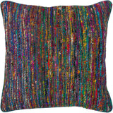 Chandra Rugs Pillows Silk Textured Fabric Handmade Contemporary Pillows (With Polyester Fill Insert) Multi 1'10 x 1'10