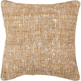 Chandra Rugs Pillows Silk Textured Fabric Handmade Contemporary Pillows (With Polyester Fill Insert) White/Natural 1'10 x 1'10