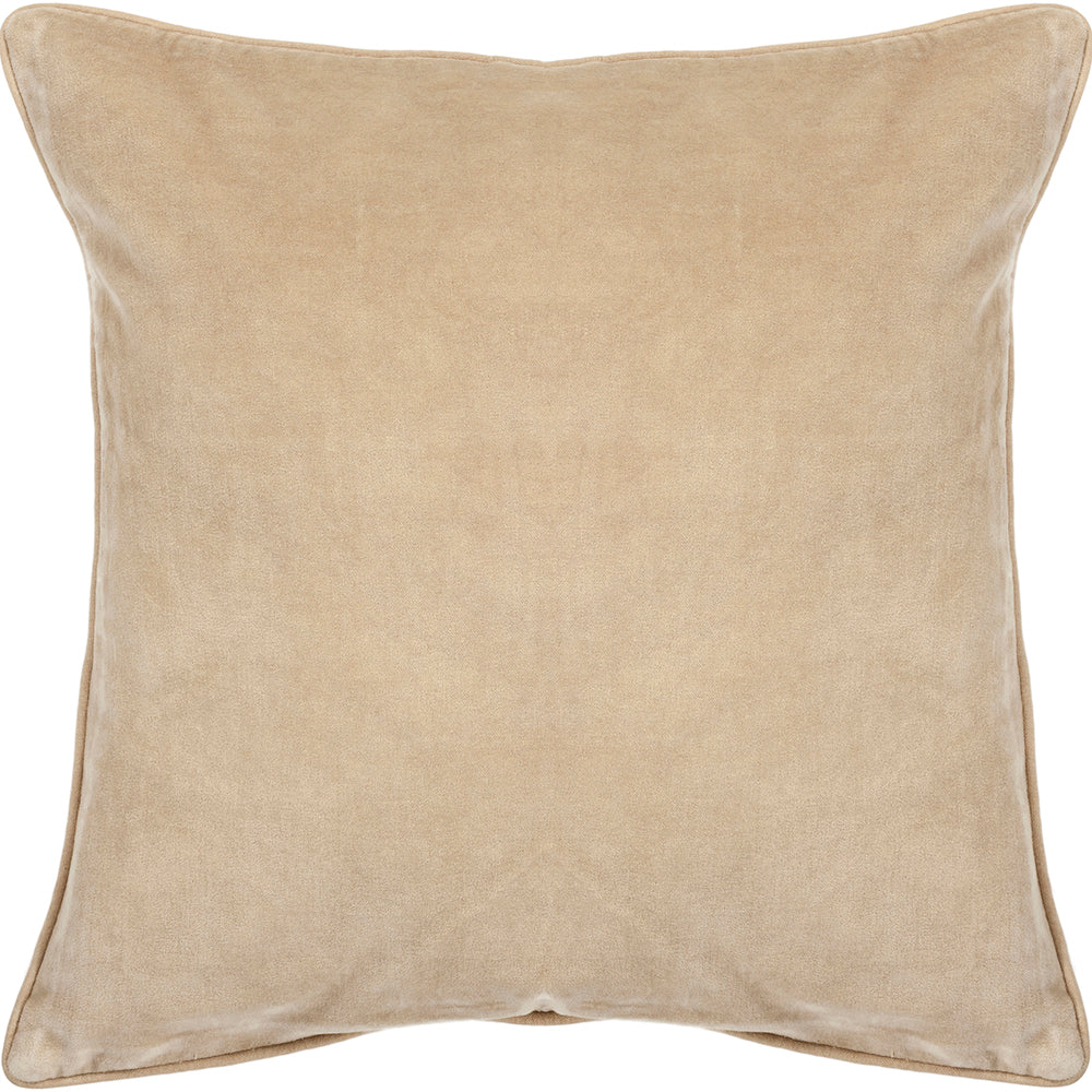 Chandra Rugs Pillows Cotton/Velvet Handmade Contemporary Pillows (With Polyester Fill Insert) Beige 1'10 x 1'10