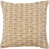 Chandra Rugs Pillows Cotton/Velvet Handmade Contemporary Pillows (With Polyester Fill Insert) Beige 1'10 x 1'10