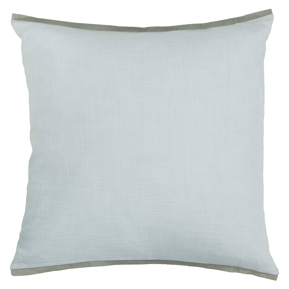 Chandra Rugs Pillows 100% Cotton Handmade Contemporary Pillows (With Polyester Fill Insert) White/Grey 1'10 x 1'10