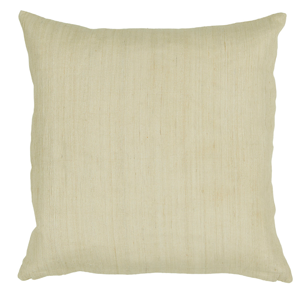 Chandra Rugs Pillows Tussar Silk Handmade Contemporary Pillows (With Polyester Fill Insert) Natural 1'10 x 1'10