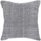 Chandra Rugs Pillows 100% Cotton Handmade Contemporary Pillows (With Polyester Fill Insert) White/Black 1'10 x 1'10