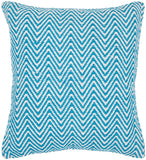 Chandra Rugs Pillows 100% Cotton Handmade Contemporary Pillows (With Polyester Fill Insert) Blue/White 1'10 x 1'10