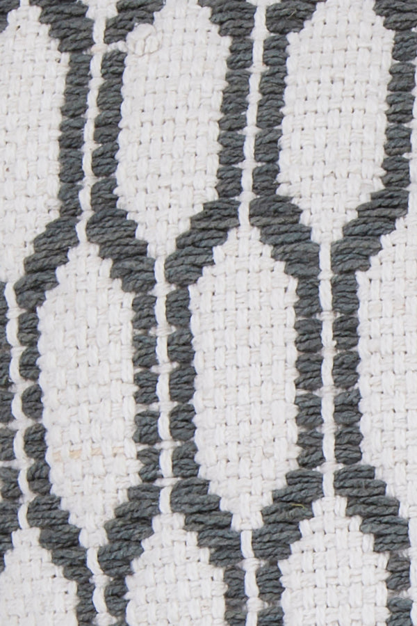 Chandra Rugs Pillows 100% Cotton Handmade Contemporary Pillows (With Polyester Fill Insert) White/Grey 1'10 x 1'10