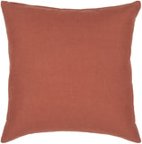 Chandra Rugs Pillows 100% Linen Handmade Contemporary Pillows (With Polyester Fill Insert) Rust 1'10 x 1'10