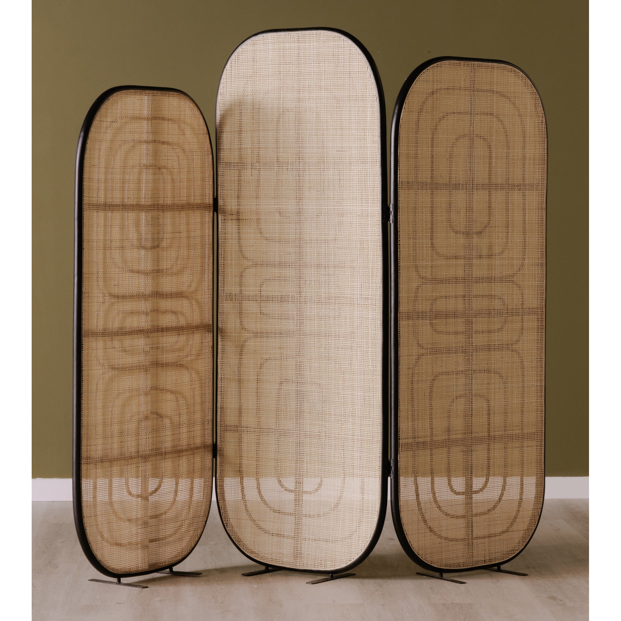 Moe's Home Loma Woven Rattan Room Divider Screen - Thumbnail 3