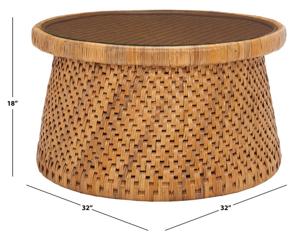 Safavieh Lianne Rattan Round Coffee Table CWK2002A