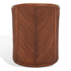 Safavieh Barnette Rattan Pole Accent Chair Amber / Beige Wood / Fabric / Cushion  CWK2005A