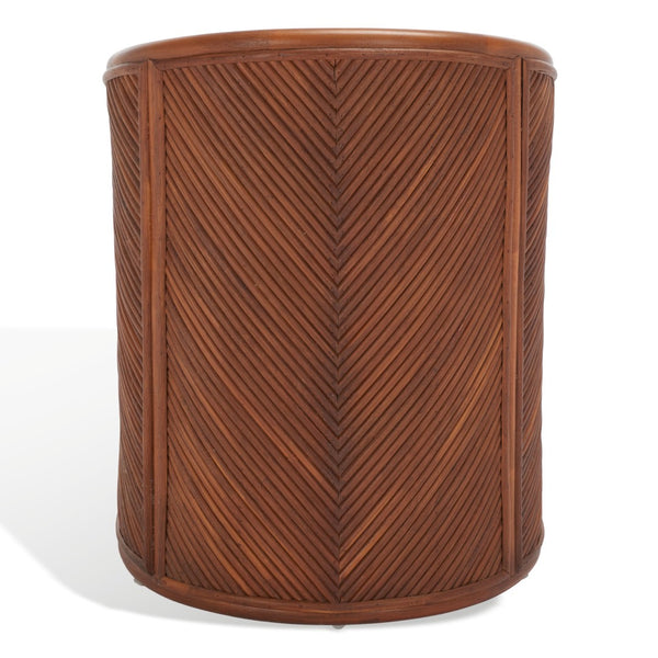 Safavieh Barnette Rattan Pole Accent Chair Amber / Beige Wood / Fabric / Cushion  CWK2005A