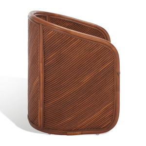 Safavieh Barnette Rattan Pole Accent Chair Amber / Beige Wood / Fabric / Cushion  CWK2005A