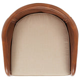 Safavieh Barnette Rattan Pole Accent Chair Amber / Beige Wood / Fabric / Cushion  CWK2005A